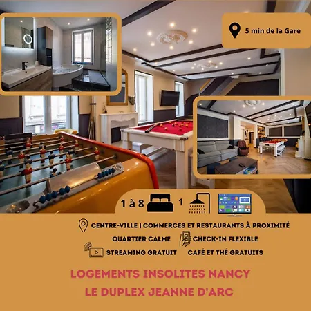 Duplex Jeanne D'arc Billard Baby En Option Escape Game Insolites דירה נאנסי