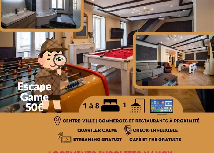 Duplex Jeanne D'arc Billard Baby En Option Escape Game Insolites 公寓 *